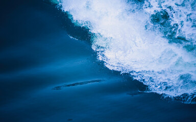 Deep blue water and white waves in the Atlantic Ocean near Nantucket Island