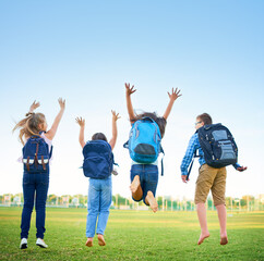 Obraz premium Without a care in the world. Shot of a group of elementary school children together.
