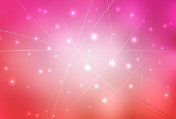 Light Pink vector background with triangles, circles.