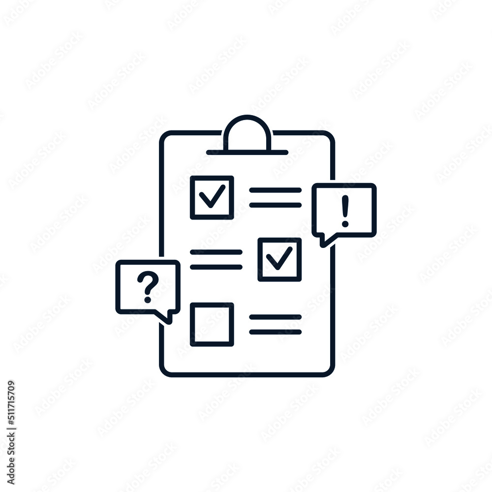 Fototapete checklist, error in documentation, grammar correction. vector icon isolated on white background. thi