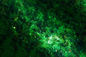 Obraz na płótnie Canvas Green galaxy in deep space. Elements of this image furnished by NASA