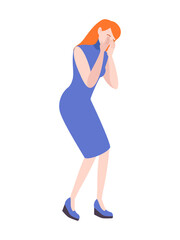 Cry Woman Emotion Composition