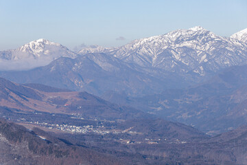 snow covered mountains