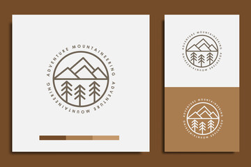 logo design template, with simple mountain adventure icon