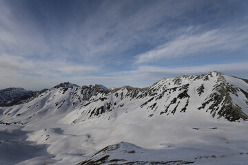 snow covered mountains