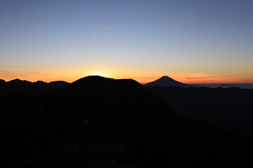 sunset in the mountains