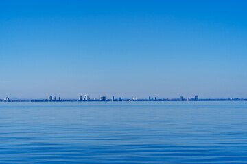Beautiful Hillsborough River and waterfront building downtown in Tampa, Florida	
