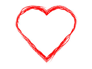 Obraz na płótnie Canvas Grunge love symbol.Red heart made with art brush.