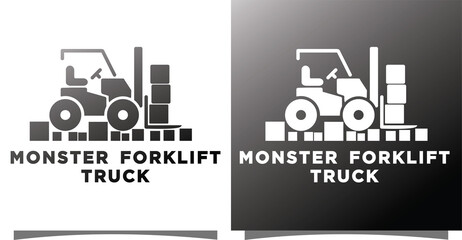 Monster Forklift logo with creative modern syle Premium Vector