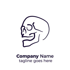 skull skeleton simple logo design icon vector illustration line
