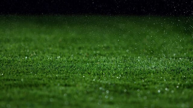 Super slow motion of hitting golfball in detail. Filmed on high speed cinema camera, 1000fps.