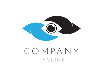 Obraz premium Eye with Arrow Logo Design Template. Eye symbol with reload or refresh circle arrow design vector. Eyes logo, Eye logo vector.