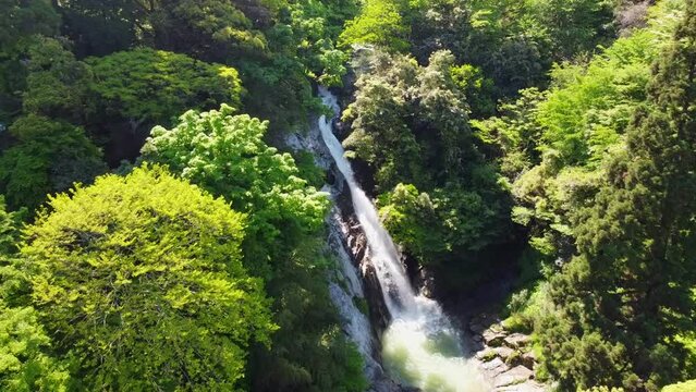 観音の滝（佐賀県唐津市）のドローン撮影