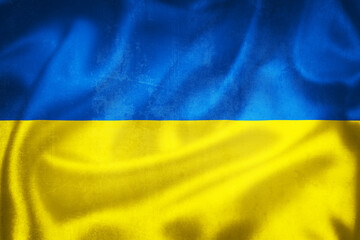 Grunge 3D illustration of Ukraine flag