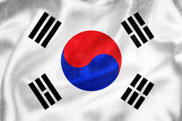 Grunge 3D illustration of South Korea flag