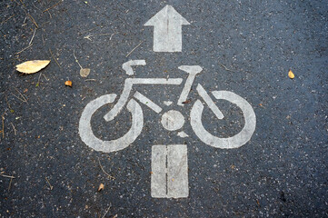 bicycle sign on bicycle lane
