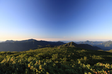 sunset in the mountains