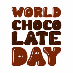 Beautiful world chocolate day lettering, to celebrate world chocolate day