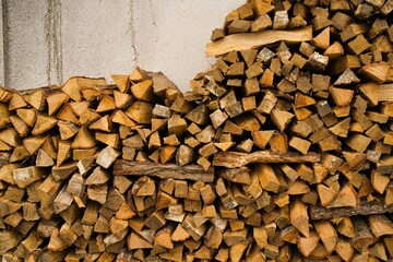 積み上げられた薪の背景素材