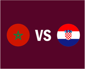 Morroco And Croatia Flag Symbol Design African And European football Final Vector African And European Countries Football Teams Illustration