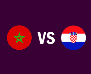 Morroco And Croatia Flag Symbol Design African And European football Final Vector African And European Countries Football Teams Illustration
