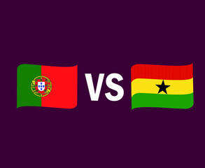 Portugal And Ghana Flag Ribbon Symbol Design African And European football Final Vector African And European Countries Football Teams Illustration