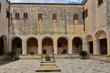 The cloister of a church in Galatina, an old village in the province of Lecce in Italy.