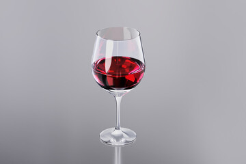 glass　of wine, 3D illustration