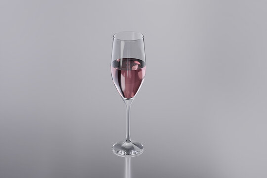 glass　of wine, 3D illustration
