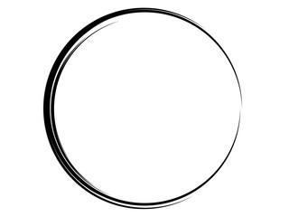 Grunge circle made with art brush.Grunge oval shape made for marking.