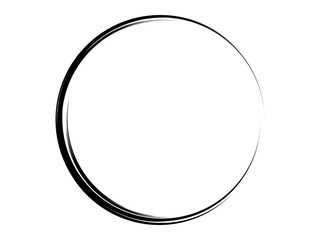 Grunge circle made of black paint.Grunge oval shape made for marking.
