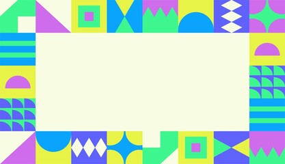 Colorful flat geometric pattern background vector design