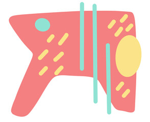 KId pastel fun colorful freeform organic boho doodle shape hand draw illustration