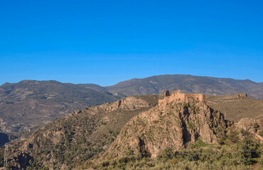 Fototapeta na wymiar Landscape of the Sierra Nevada near the town of Lajaron in Spain