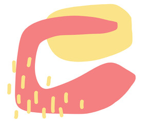 KId pastel fun colorful freeform organic boho doodle shape hand draw illustration