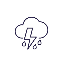 Storm or thunder line icon