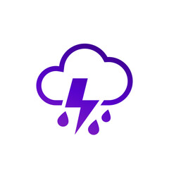 Obraz premium Storm or thunder icon on white