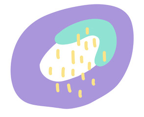 KId pastel fun colorful freeform organic boho doodle shape hand draw illustration