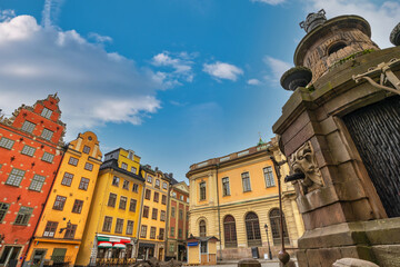 Stockholm Sweden, city skyline at Gamla Stan old town and Stortorget town square