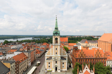 Fototapeta premium Aerial view of 18th century Church of the Holy Spirit, Torun, Poland