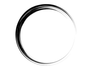 Grunge circle made with art brush.Grunge oval shape made with ink.