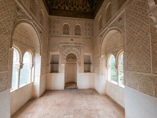 Fototapeta na wymiar A walk on inside the magnificent Alhambra in Granada, Andalucia, Spain