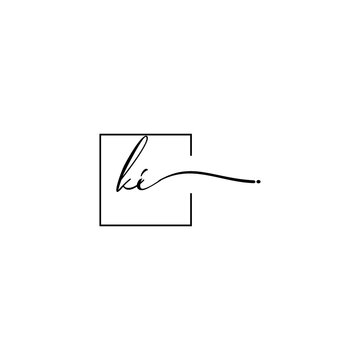 KI signature square logo initial concept with high quality logo design