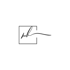 MB signature square logo initial concept with high quality logo design