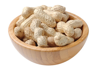 Peanuts in wooden bowl