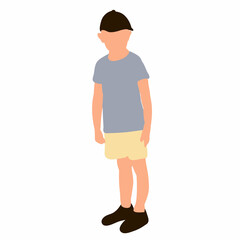 child, boy in flat design, isolated vector
