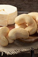 Brazilian cheese biscuit served with cheese.