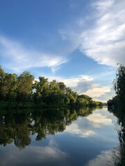 sunset over the river