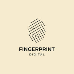 Digital fingerprint logo Vector illustration design