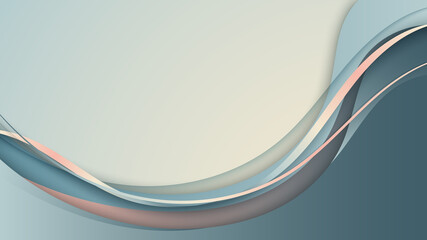 Naklejka premium Abstract background banner template design blue and pink wave lines